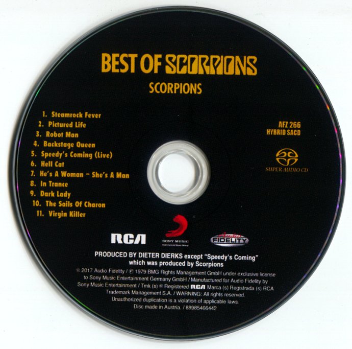 【Audio <wbr>Fidelity】 <wbr>– <wbr>Scorpions: <wbr>Best <wbr>of <wbr>Scorpions